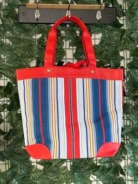 LIKE NEW Striped Red and Blue Tote Bag - Women